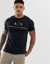 Armani Exchange - Schwarzes T-Shirt mit Logo-Schriftzug