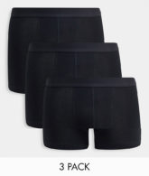 ASOS DESIGN - Schwarze Unterhosen aus Bio-Baumwolle im 3er-Pack