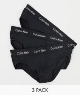 Calvin Klein - 3er-Pack Hüftslips mit Logobund in Schwarz