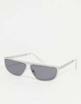 AJ Morgan - Schmale Visor-Sonnenbrille für Herren in Silberfarben