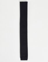 ASOS DESIGN - Gestrickte Krawatte in Schwarz