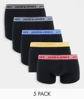Jack & Jones - Unterhosen mit abgesetztem Bund in Schwarz im 5er-Pack