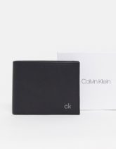 Calvin Klein - 5CC - Ledergeldbörse mit Münzfach-Schwarz