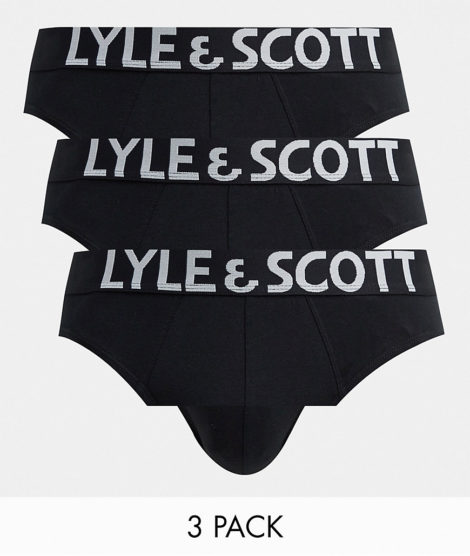 Lyle & Scott - Bodywear - Unterhosen in Schwarz mit Logobund im 3er-Pack