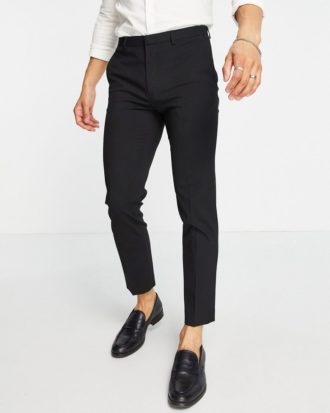 Burton Menswear - Enge Anzughose aus recyceltem Material in Schwarz