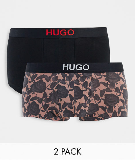 HUGO - Brother - 2er-Pack Unterhosen in Blumenmuster/Schwarz-Mehrfarbig