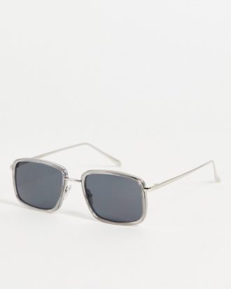 A.Kjaerbede - Aldo - Eckige Unisex-Sonnenbrille in Grau