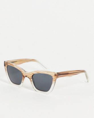 A.Kjaerbede - Big Kanye - Unisex - Übergroße Cat-Eye-Sonnenbrille mit weichen Übergangen und Farbverlauf von Hellgrau zu Transparent
