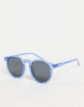 AJ Morgan - Pause - Runde Unisex-Sonnenbrille in Blau