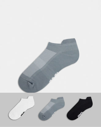 ASOS 4505 - Sneaker-Socken mit antibakterieller Oberfläche im 3er-Pack-Mehrfarbig