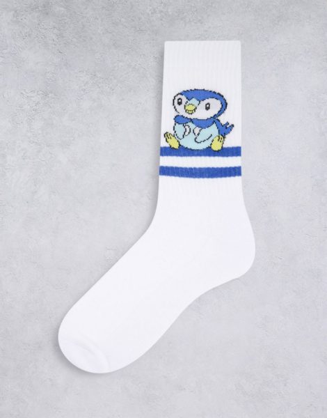 ASOS DESIGN - Pokémon - Socken mit Plinfa -Motiv-Weiß