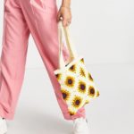 ASOS DESIGN - Shopper-Tasche in gehäkeltem Sonnenblumendesign-Mehrfarbig
