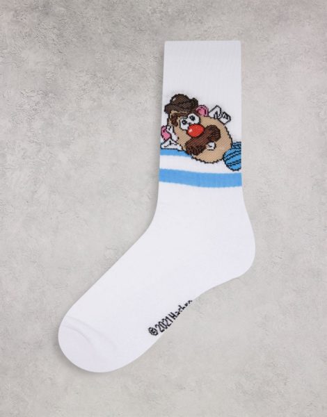 ASOS DESIGN - Sport-Socken mit Mr.-Potato-Head-Motiv-Weiß