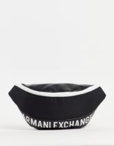Armani Exchange - Gürteltasche in Schwarz mit Textlogo
