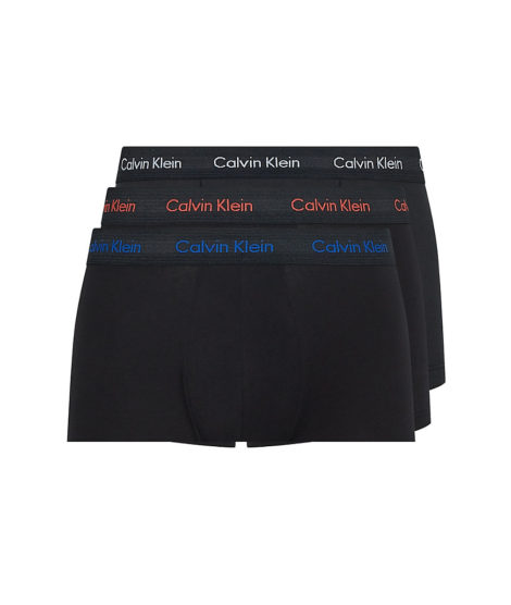 Calvin Klein - Tief sitzende Unterhosen aus Baumwollstretch in Schwarz, 3er-Pack