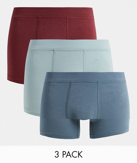 Gilly Hicks - Future - 3-er Pack stretchige Unterhosen in Port-Rot/Silber/Mittelblau-Mehrfarbig