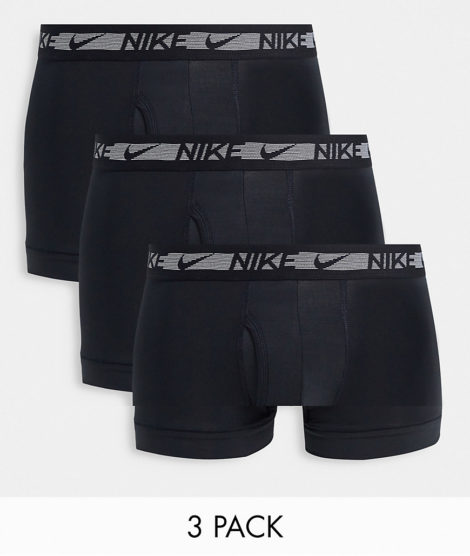 Nike - Flex - 3er-Pack Unterhosen aus Mikrofaser in Schwarz