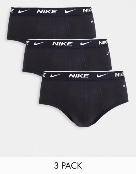 Nike - Schwarze Unterhosen aus elastischer Baumwolle im 3er-Set