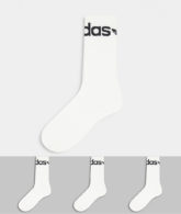 adidas Originals - adicolor - Socken mit umgeschlagenem Schaft in Weiß im 3er-Pack