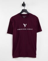American Eagle - Core - T-Shirt in Burgunderrot mit Adler-Logoprint