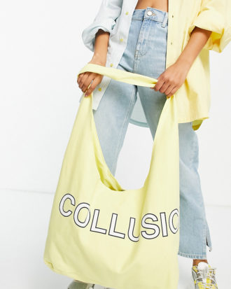 COLLUSION - Shopper-Tasche mit Markenlogo in Gelb