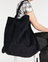 ASOS DESIGN - Shopper-Tasche aus Cord in Schwarz