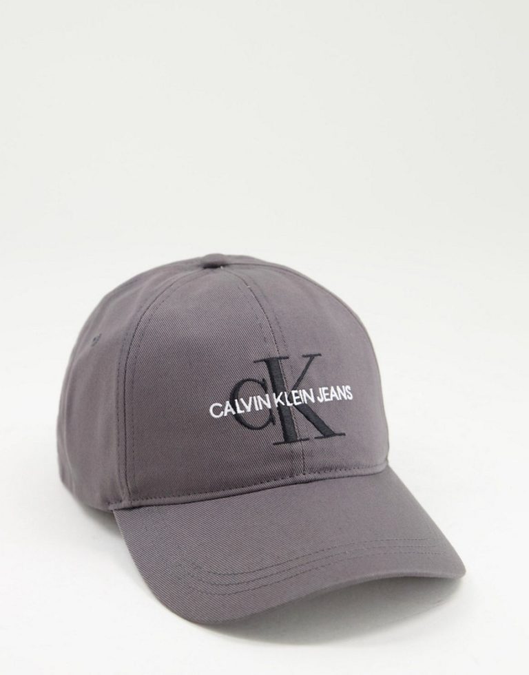 Calvin Klein Jeans - Kappe in Anthrazit mit Monogramm-Logo-Grau
