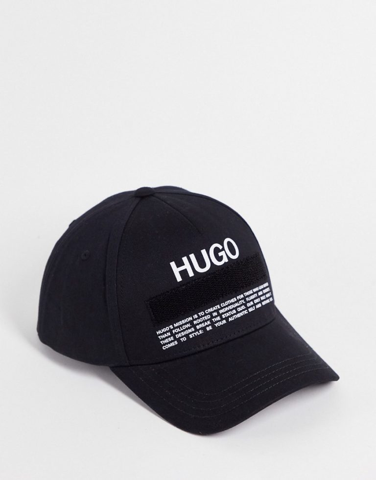 HUGO - Baseballkappe in Schwarz mit Text-Logo
