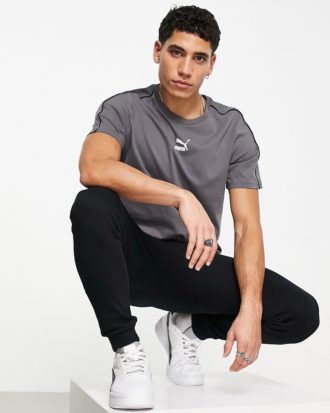 PUMA - CLSX - T-Shirt in Grau und Schwarz