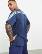 adidas - Marineblaues T-Shirt mit 3 Streifen