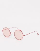 AJ Morgan - Rosafarbene Sonnenbrille mit achteckigen Gläsern-Schwarz