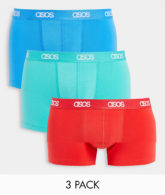 ASOS DESIGN - 3er-Pack Unterhosen in knalligen Farben-Mehrfarbig