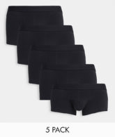 ASOS DESIGN - 5er-Pack schwarze, kurze Unterhosen