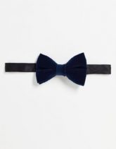 ASOS DESIGN - Krawatte aus Samt in Navy-Marineblau