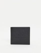 Armani Exchange - AX - Brieftasche aus Leder mit geprägtem Logo in Schwarz