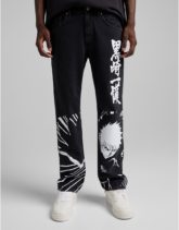 Bershka - Jeans im Stil der 90er in verwaschenem Schwarz-Grau