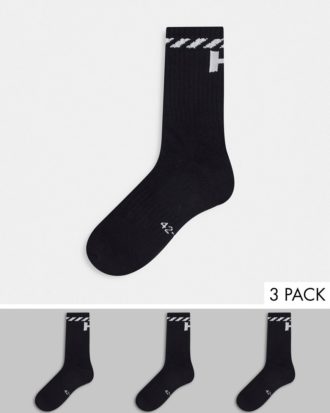 Helly Hansen - 3er Packung schwarze Socken mit Logo