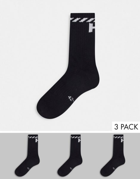Helly Hansen - 3er Packung schwarze Socken mit Logo