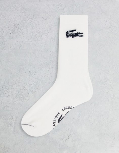 Lacoste - Socken in Weiß mit großem Krokodil-Logo
