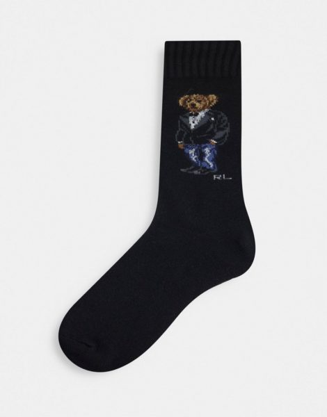 Polo Ralph Lauren - Socken in Schwarz mit adrettem Bärenmotiv