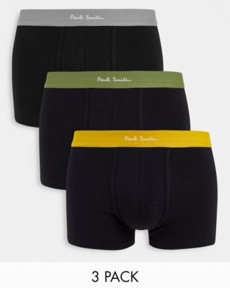 Paul Smith - Unterhosen in Schwarz mit farbigem Bund im 3er-Pack
