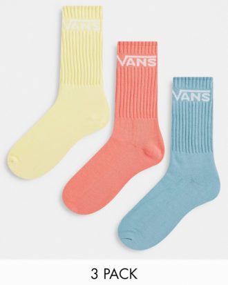 Vans - Classic - Socken in Blau/Rot/Gelb mit Logo-Bunt