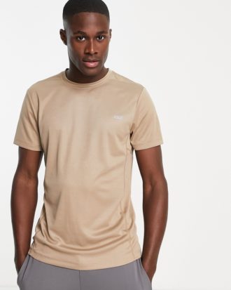 ASOS 4505 - Icon - Sport-T-Shirt aus Quick-Dry-Material in Beige-Neutral