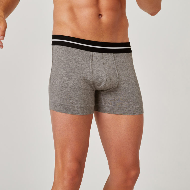 Boxershorts 520 gerade Fitness hoher Baumwollanteil grau