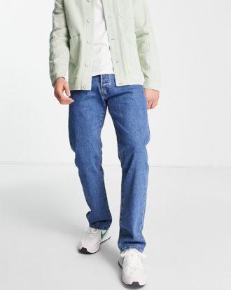 Levi's - 501 - Gerade geschnittene Jeans in verwaschenem Mittelblau im 93er-Stil