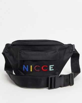 Nicce - Dallas - Gürteltasche in Schwarz mit Logo