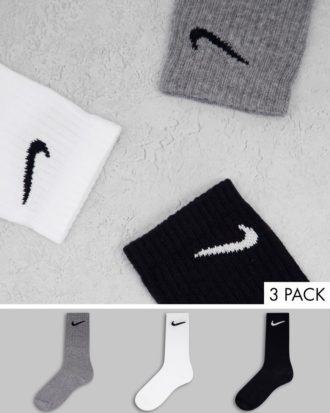 Nike Training - 3er-Pack wadenlange Unisex-Socken in verschiedenen Farben-Mehrfarbig