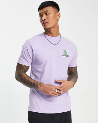 Santa Cruz - Atomic Peace - T-Shirt in Lavendel mit Friedenszeichen-Linienprint auf dem Rücken, exklusiv bei ASOS-Lila