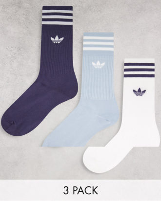 adidas Originals - adicolor - 3er-Pack Crew-Socken in Schattenmarineblau-Bunt