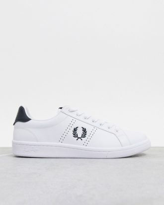 Fred Perry - B721 - Sneaker aus Leder in Weiß